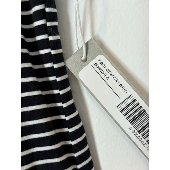 Everlane Striped Bodysuit Short Sleeves Size Small Supima Cotton. - Picture 8 of 15